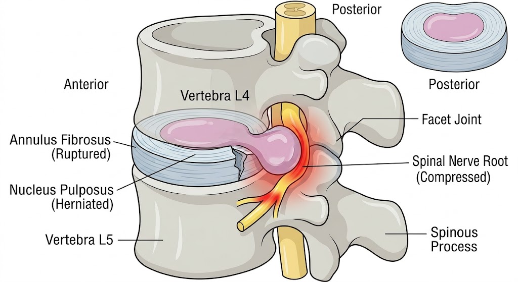 How a car accident causes a herniated disk